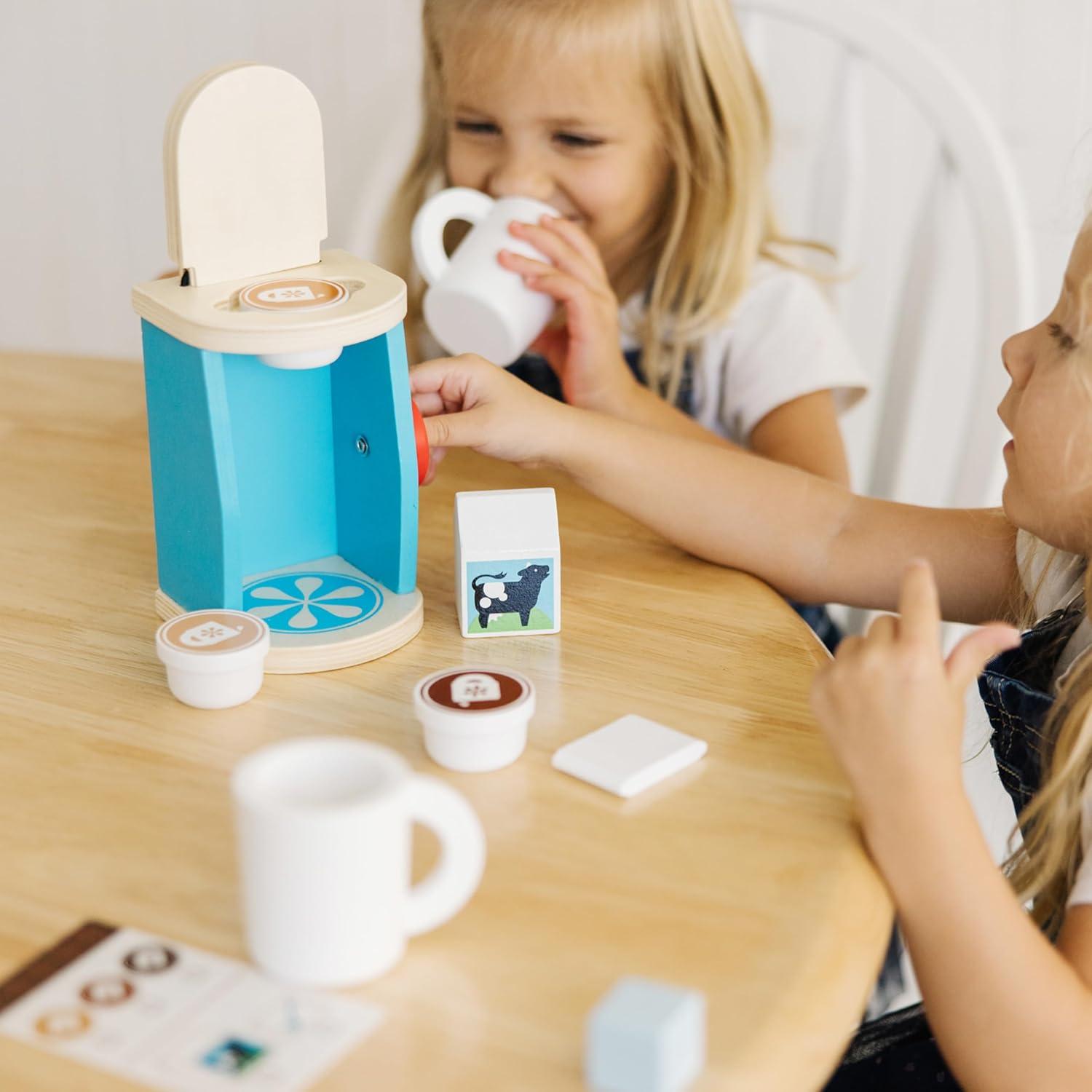 imageMelissa ampamp Doug 11Piece Brew and Serve Wooden Coffee Maker Set  Play Kitchen Accessories Pretend Play Kitchen Accessories Kids Coffee Maker Set for Girls and BoysFrustrationFree Packaging