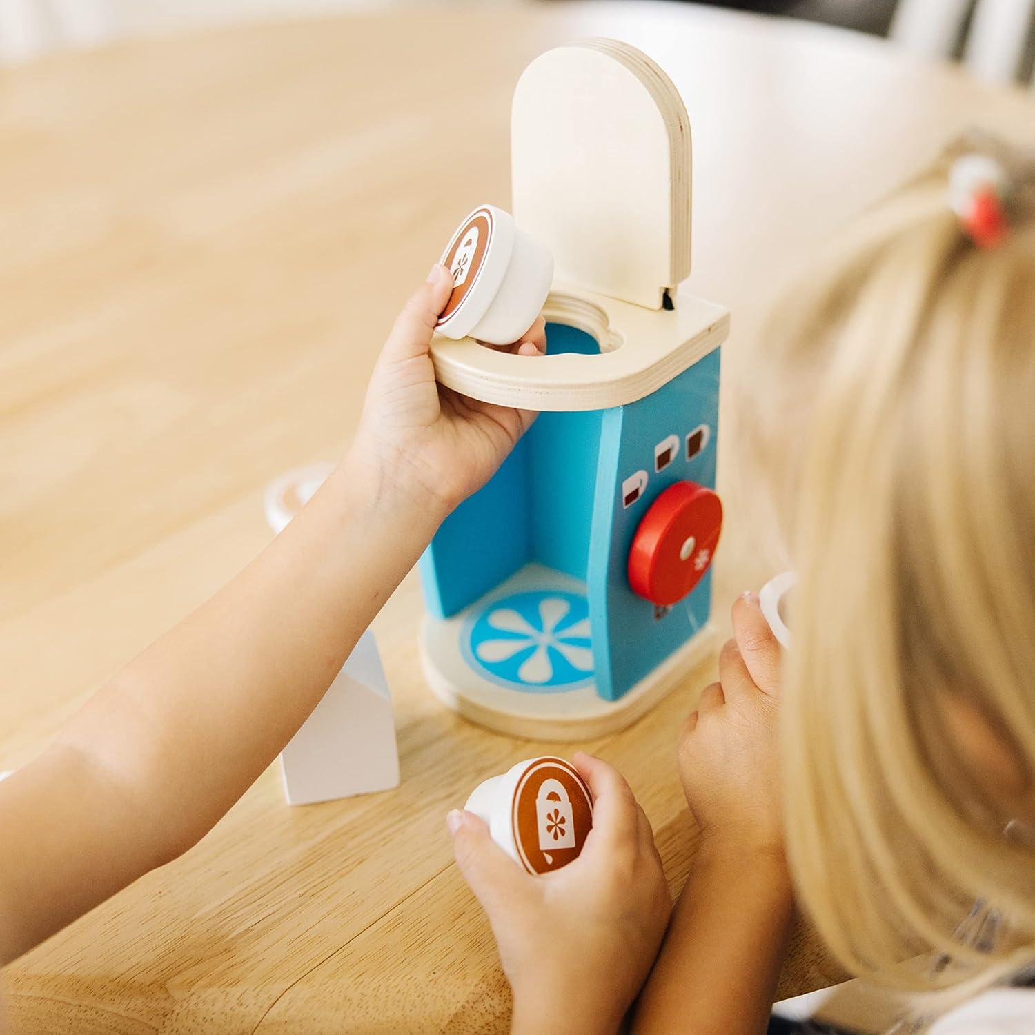 imageMelissa ampamp Doug 11Piece Brew and Serve Wooden Coffee Maker Set  Play Kitchen Accessories Pretend Play Kitchen Accessories Kids Coffee Maker Set for Girls and BoysFrustrationFree Packaging