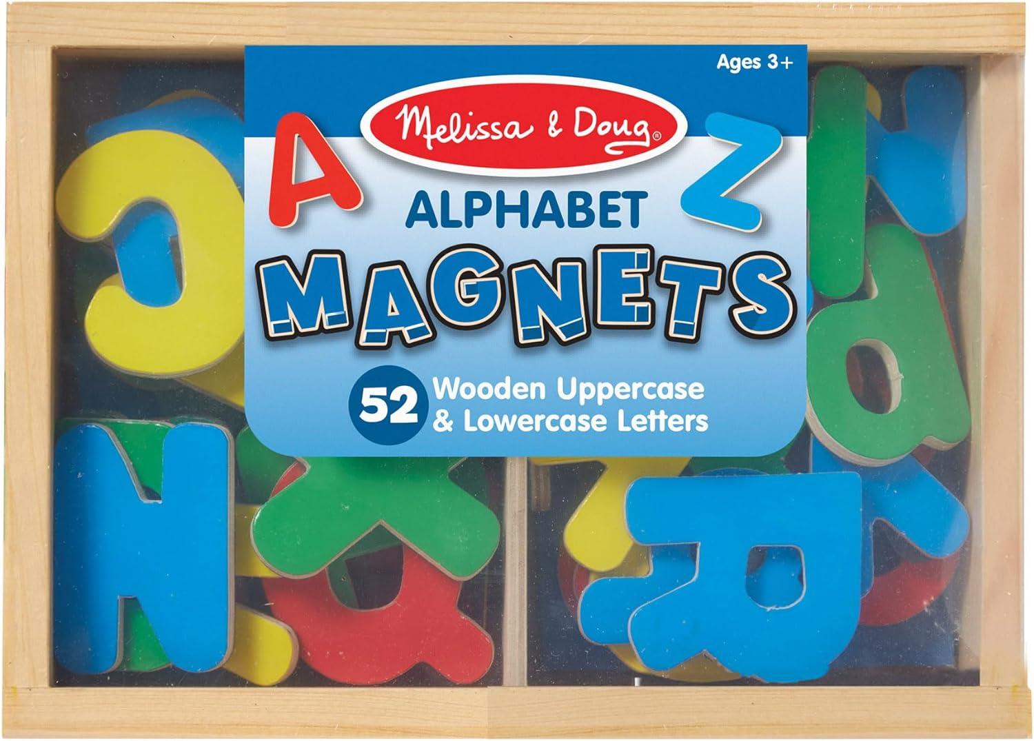 imageMelissa ampamp Doug 52 Wooden Alphabet Magnets in a Box  Uppercase and Lowercase Letters1 Count Pack of 1