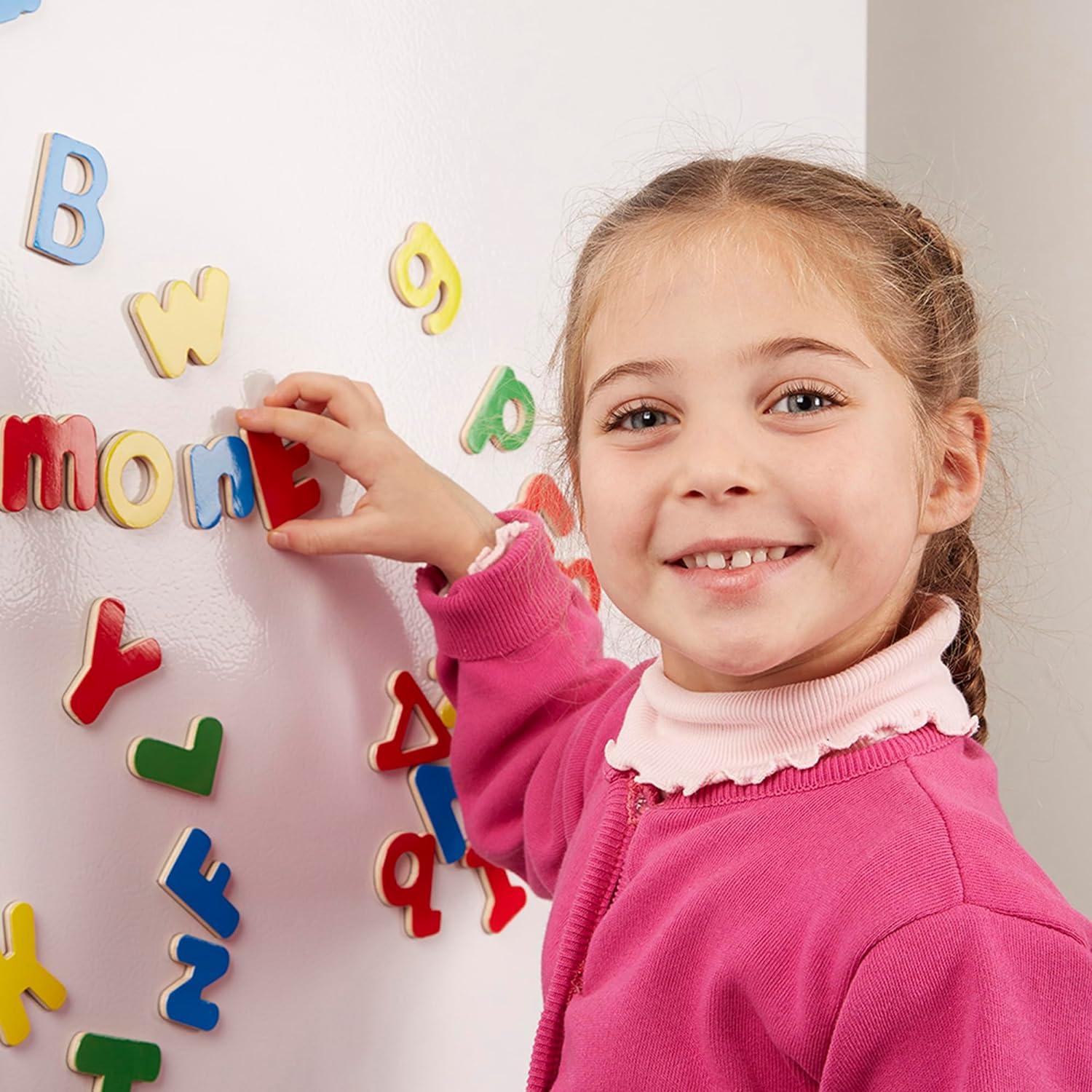 imageMelissa ampamp Doug 52 Wooden Alphabet Magnets in a Box  Uppercase and Lowercase Letters1 Count Pack of 1