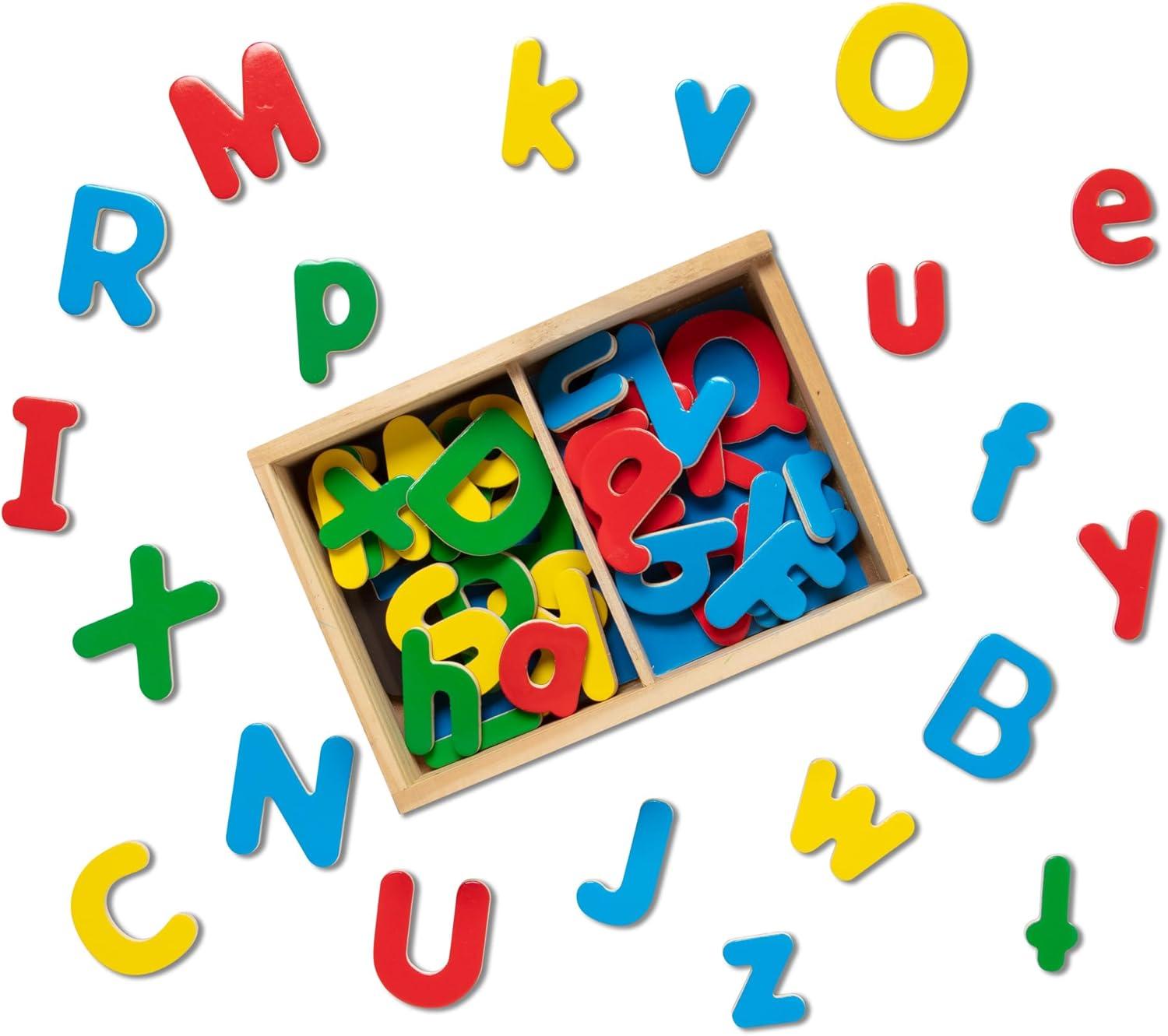 imageMelissa ampamp Doug 52 Wooden Alphabet Magnets in a Box  Uppercase and Lowercase Letters1 Count Pack of 1