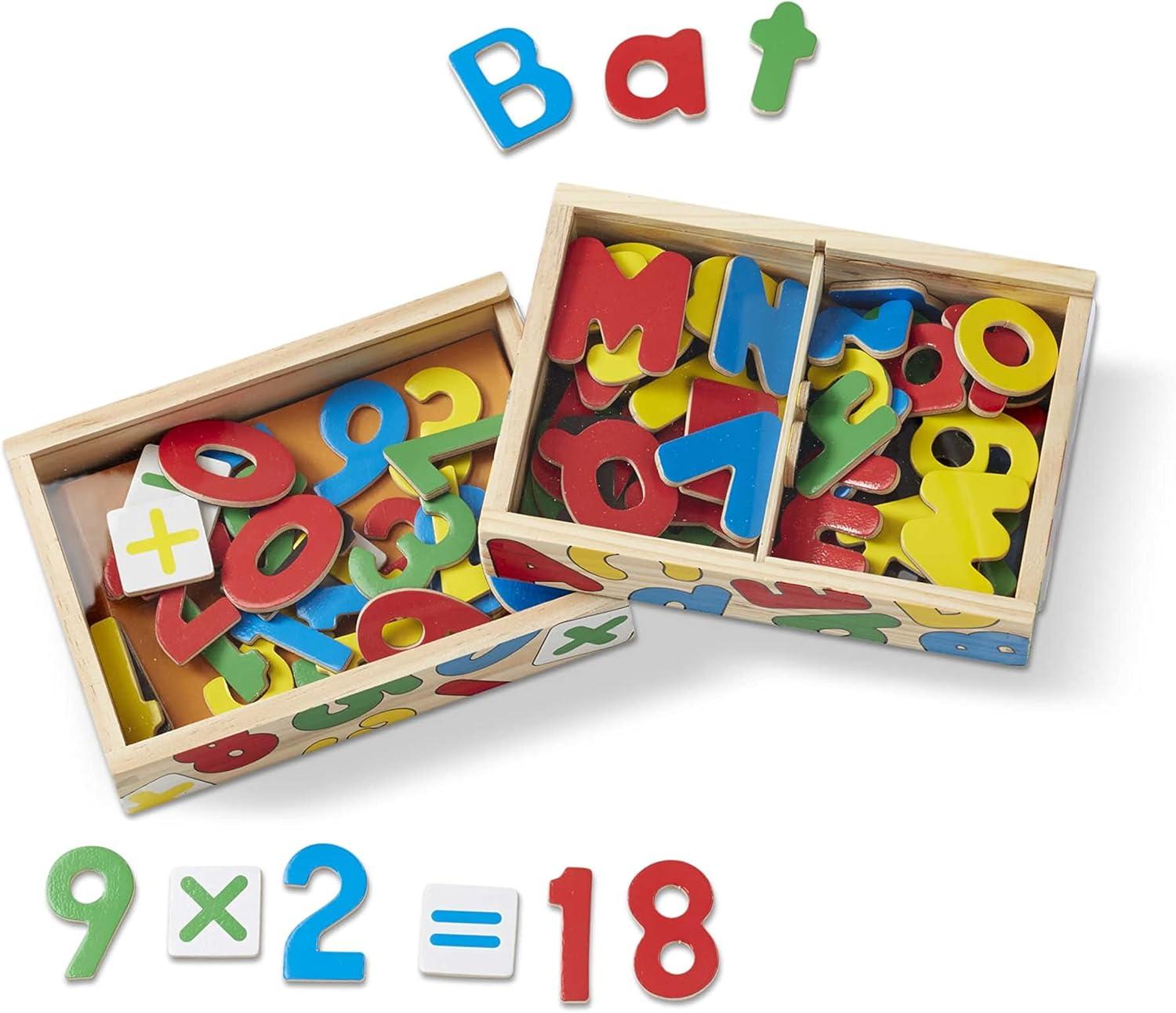 imageMelissa ampamp Doug 52 Wooden Alphabet Magnets in a Box  Uppercase and Lowercase Letters1 to 2 inches