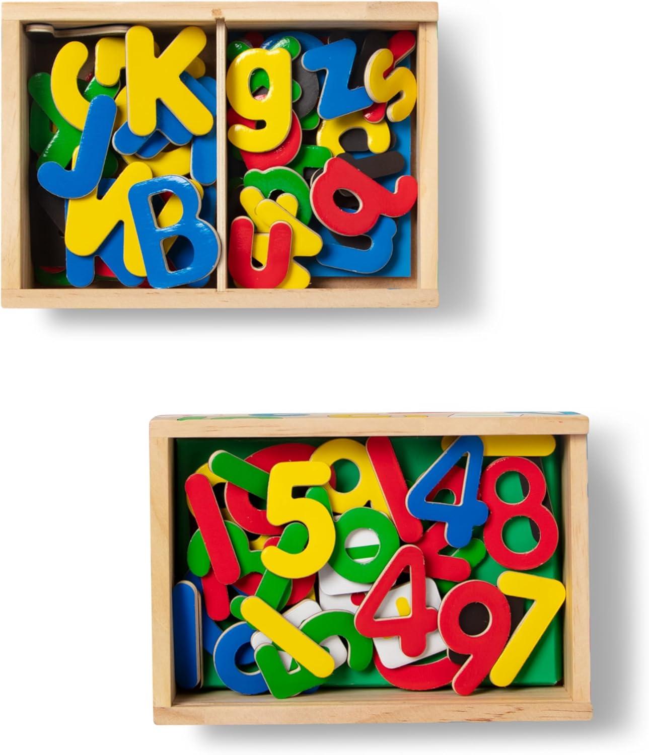 imageMelissa ampamp Doug 52 Wooden Alphabet Magnets in a Box  Uppercase and Lowercase Letters1 to 2 inches