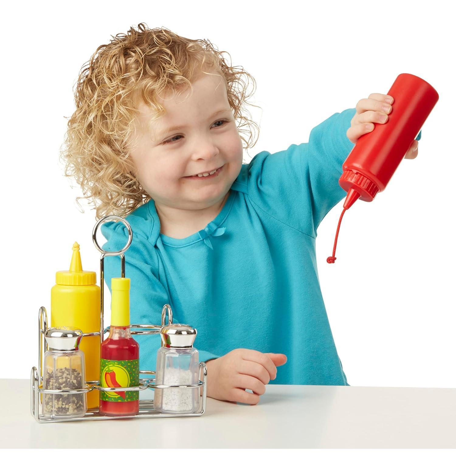 imageMelissa ampamp Doug 6Piece Condiments Play Food Set with Kids Play Kitchen Accessories Preschool Learning Toys for Girls ampamp Boys 3