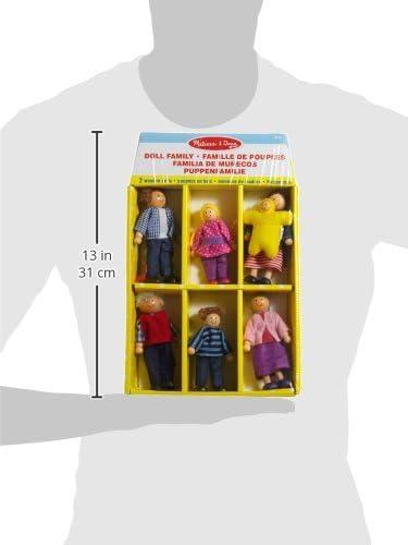 imageMelissa ampamp Doug 7Piece Poseable Wooden Doll Family for Dollhouse 24 inches Each