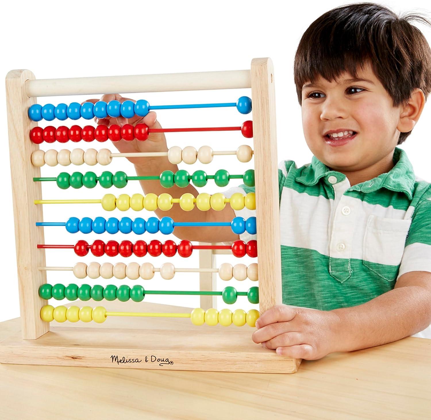 imageMelissa ampamp Doug Abacus  Classic Wooden Educational Counting Toy With 100 BeadsAbacus Classic Wooden Toy