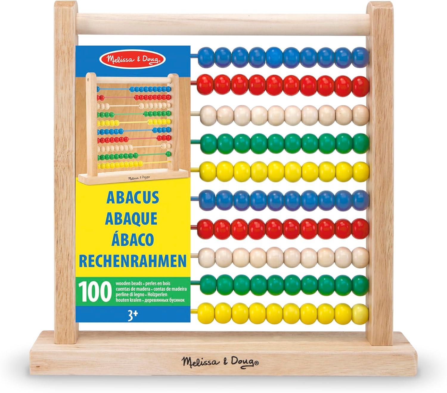 imageMelissa ampamp Doug Abacus  Classic Wooden Educational Counting Toy With 100 BeadsAbacus Classic Wooden Toy