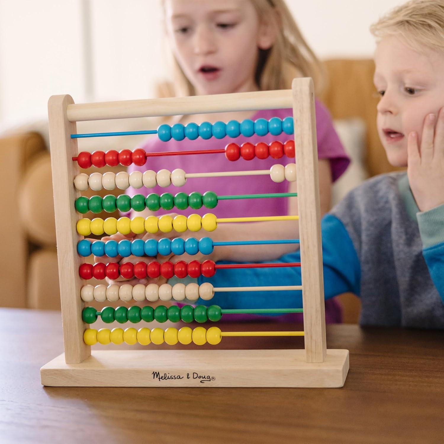 imageMelissa ampamp Doug Abacus  Classic Wooden Educational Counting Toy With 100 BeadsAbacus Classic Wooden Toy