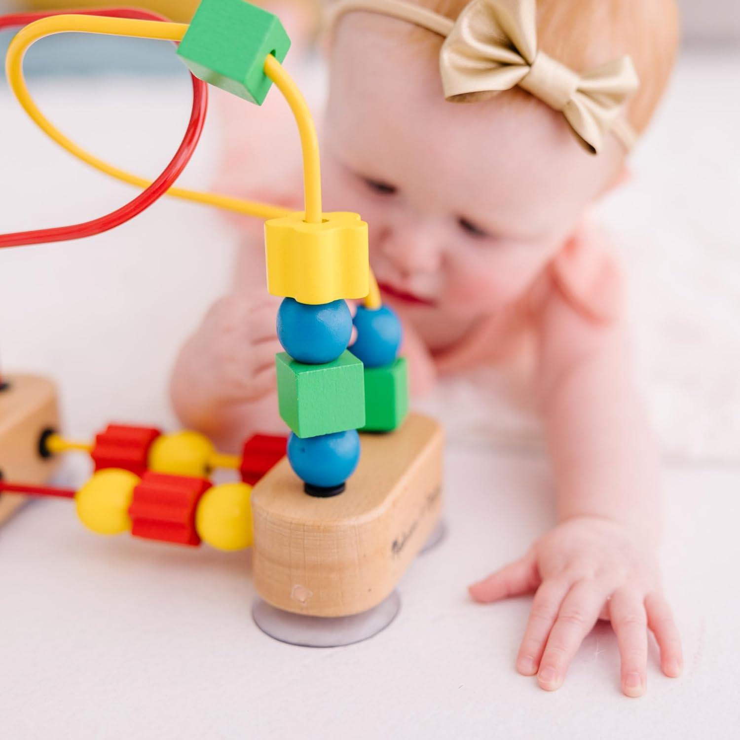 imageMelissa ampamp Doug Abacus  Classic Wooden Educational Counting Toy With 100 BeadsFirst Bead Maze