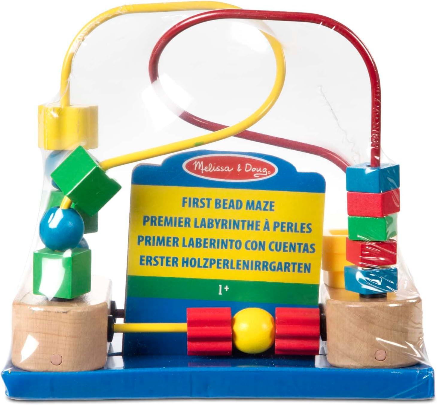 imageMelissa ampamp Doug Abacus  Classic Wooden Educational Counting Toy With 100 BeadsFirst Bead Maze
