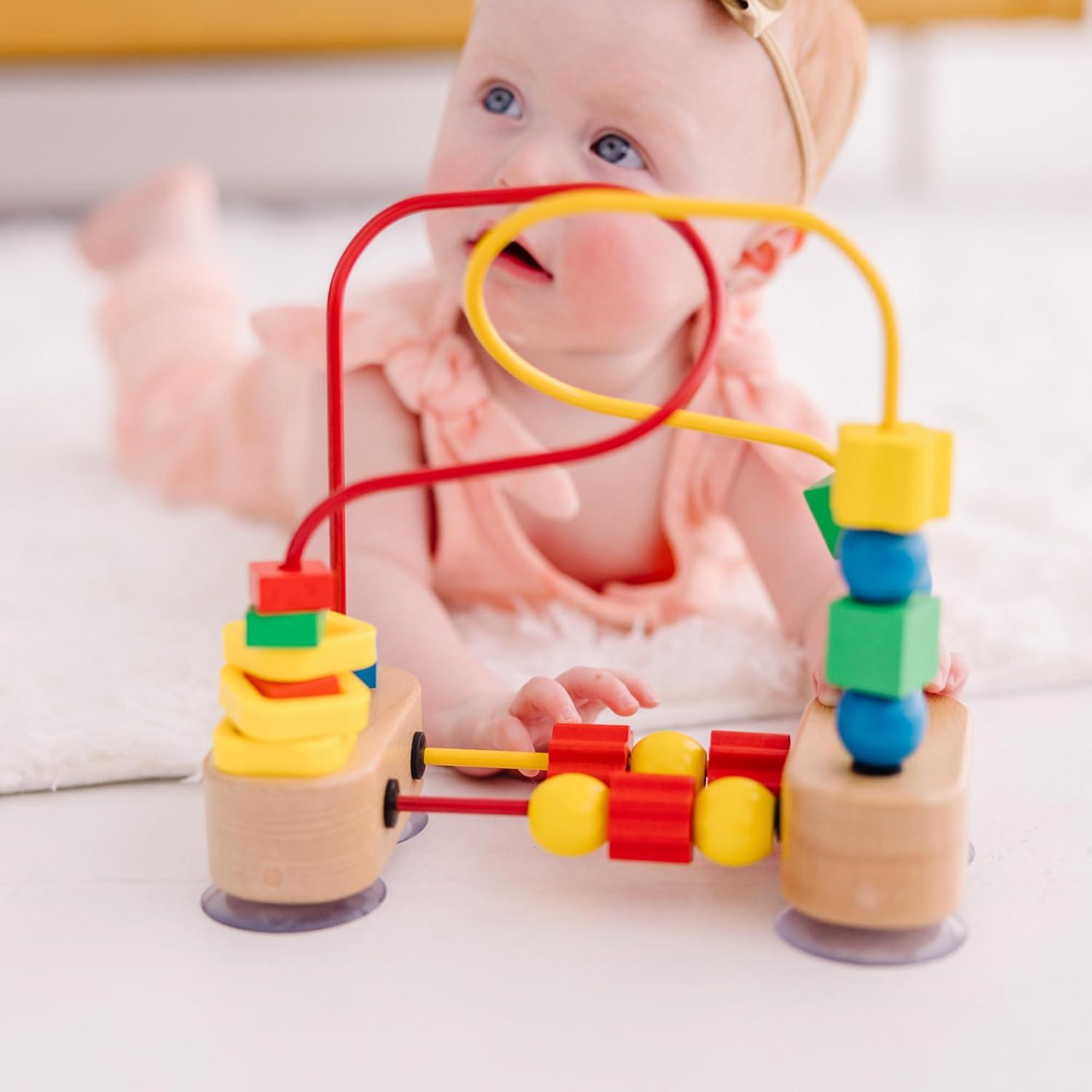 imageMelissa ampamp Doug Abacus  Classic Wooden Educational Counting Toy With 100 BeadsFirst Bead Maze