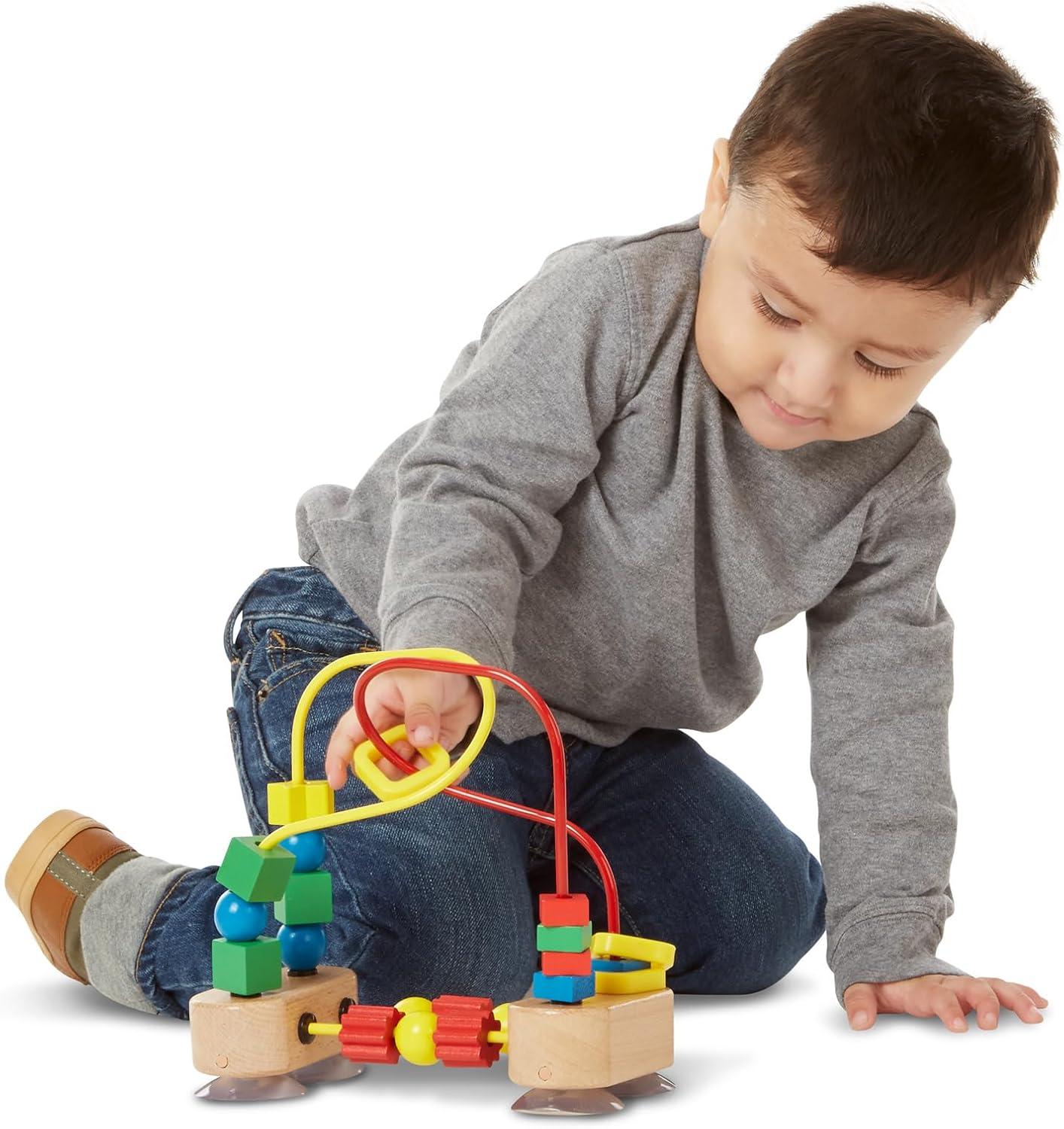 imageMelissa ampamp Doug Abacus  Classic Wooden Educational Counting Toy With 100 BeadsFirst Bead Maze