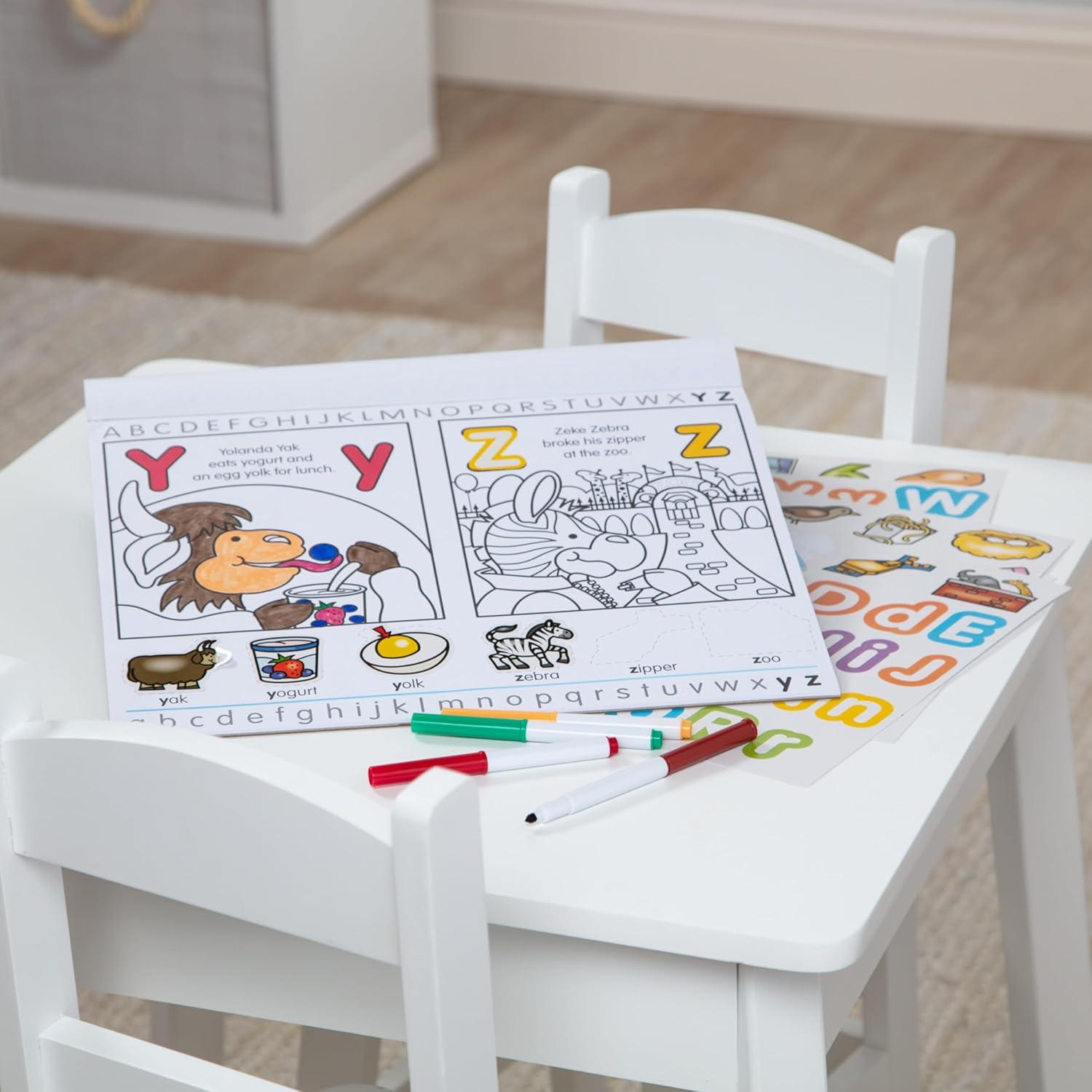 imageMelissa ampamp Doug Activity Pad Bundle  Alphabet Colors ampamp Shapes ampamp Numbers Sticker and Coloing Activity Books for Girls and Boys Great Travel ToyActivity Pad