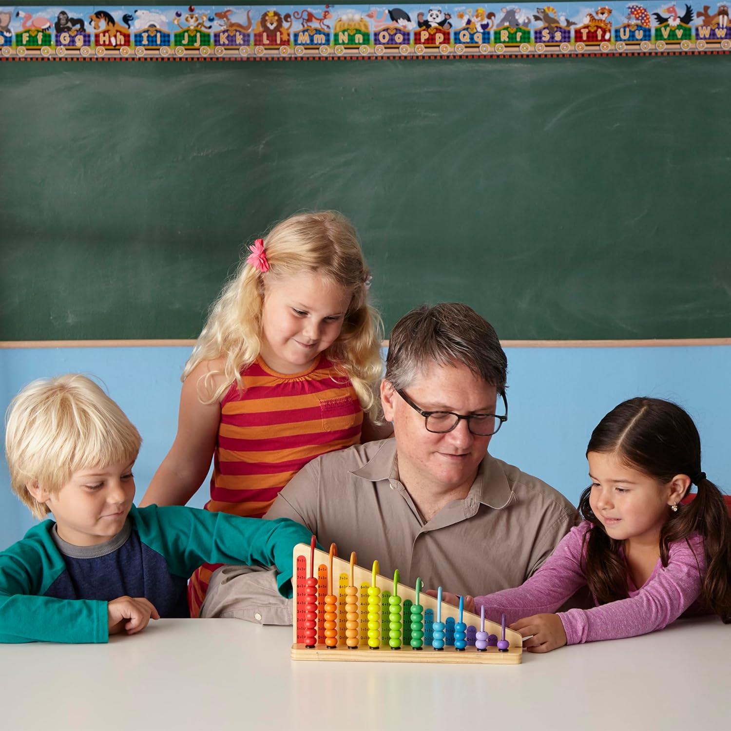 imageMelissa ampamp Doug Add ampamp Subtract Abacus  Educational Toy with 55 Colorful Beads and Sturdy Wooden Construction