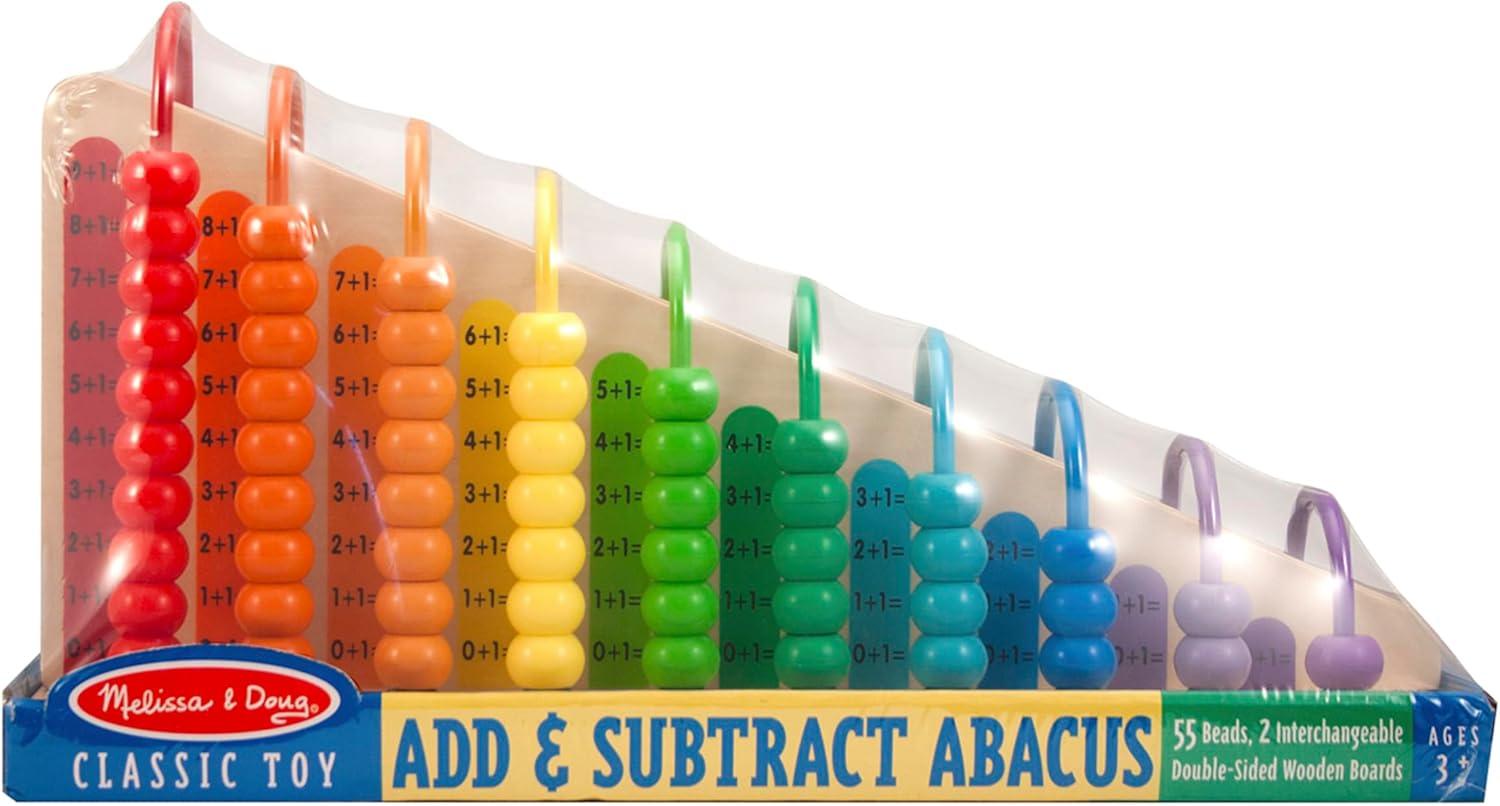 imageMelissa ampamp Doug Add ampamp Subtract Abacus  Educational Toy with 55 Colorful Beads and Sturdy Wooden Construction