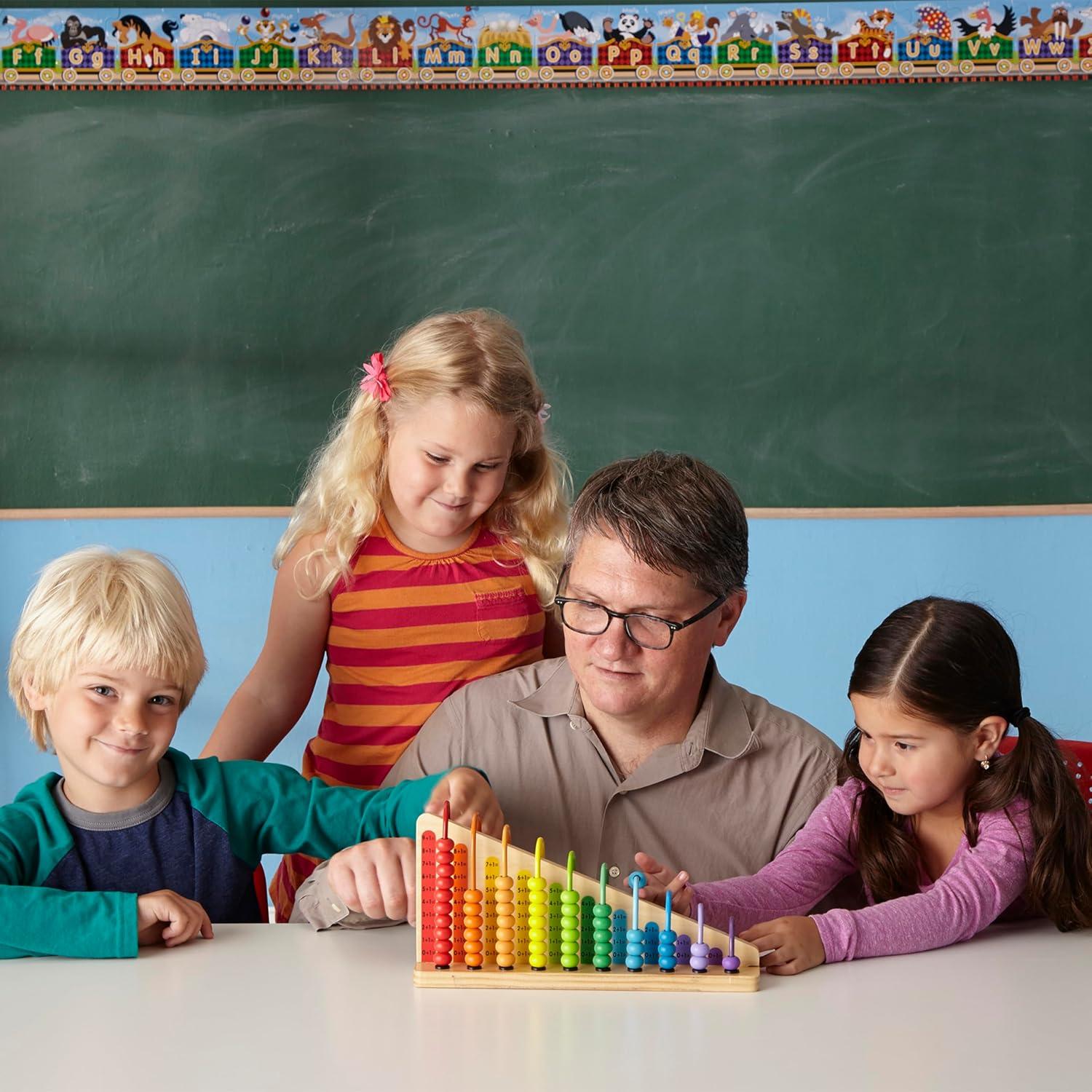 imageMelissa ampamp Doug Add ampamp Subtract Abacus  Educational Toy with 55 Colorful Beads and Sturdy Wooden Construction