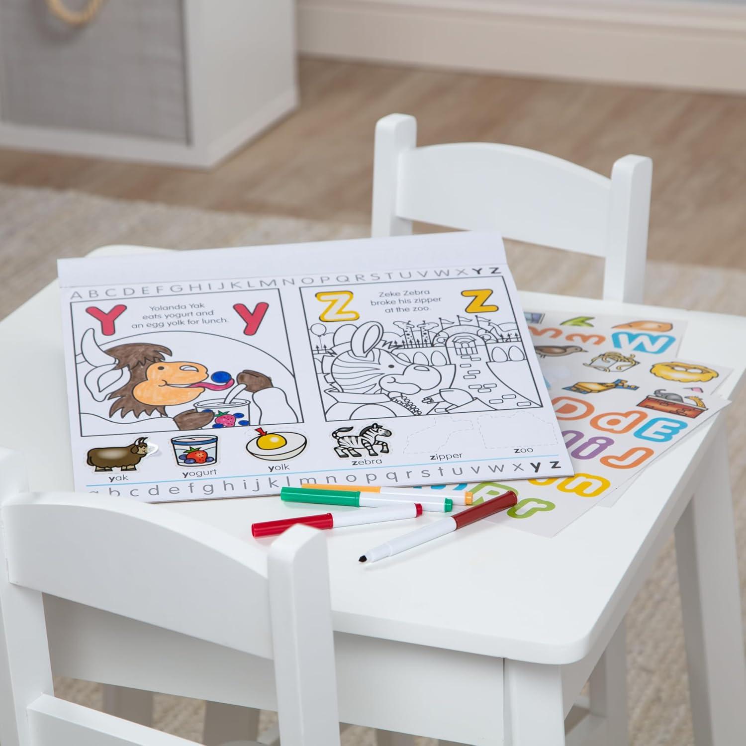 imageMelissa ampamp Doug Alphabet Activity Sticker Pad for Coloring Letters 250 Stickers  FSC Certified1405 x 1105 x 02