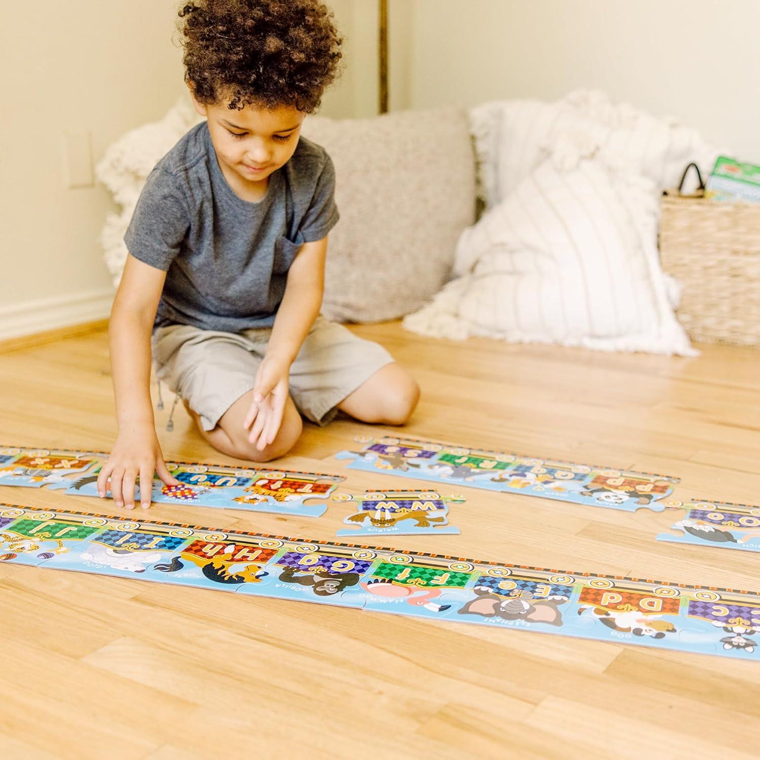 imageMelissa ampamp Doug Alphabet Express Jumbo Jigsaw Floor Puzzle 27 pcs 10 feet Long  FSC CertifiedAlphabet Express