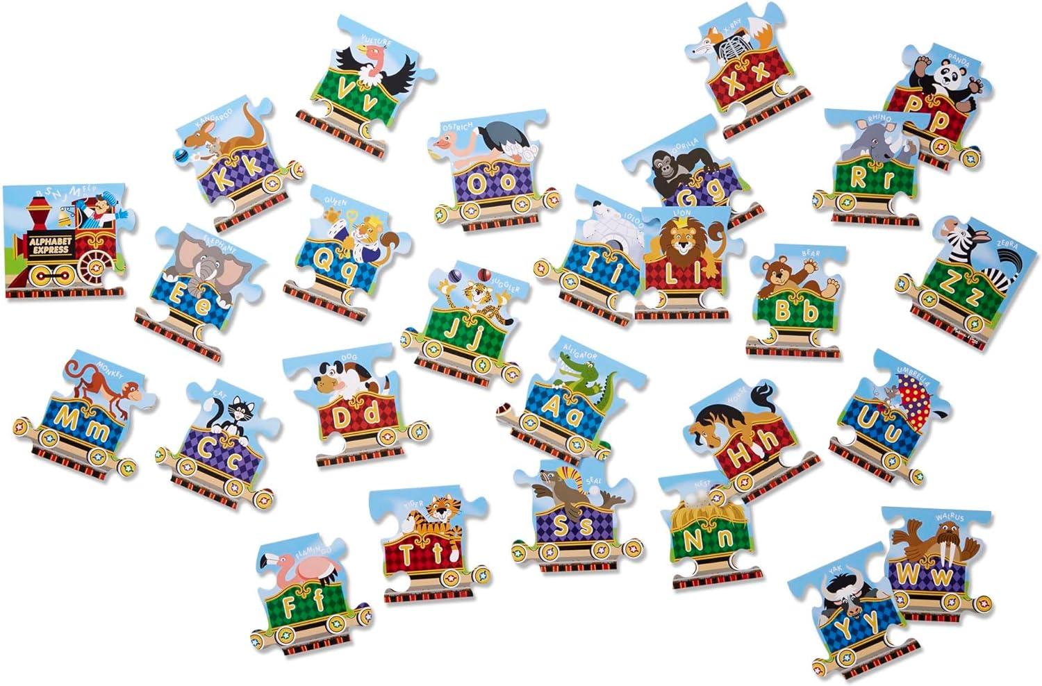 imageMelissa ampamp Doug Alphabet Express Jumbo Jigsaw Floor Puzzle 27 pcs 10 feet Long  FSC CertifiedAlphabet Express