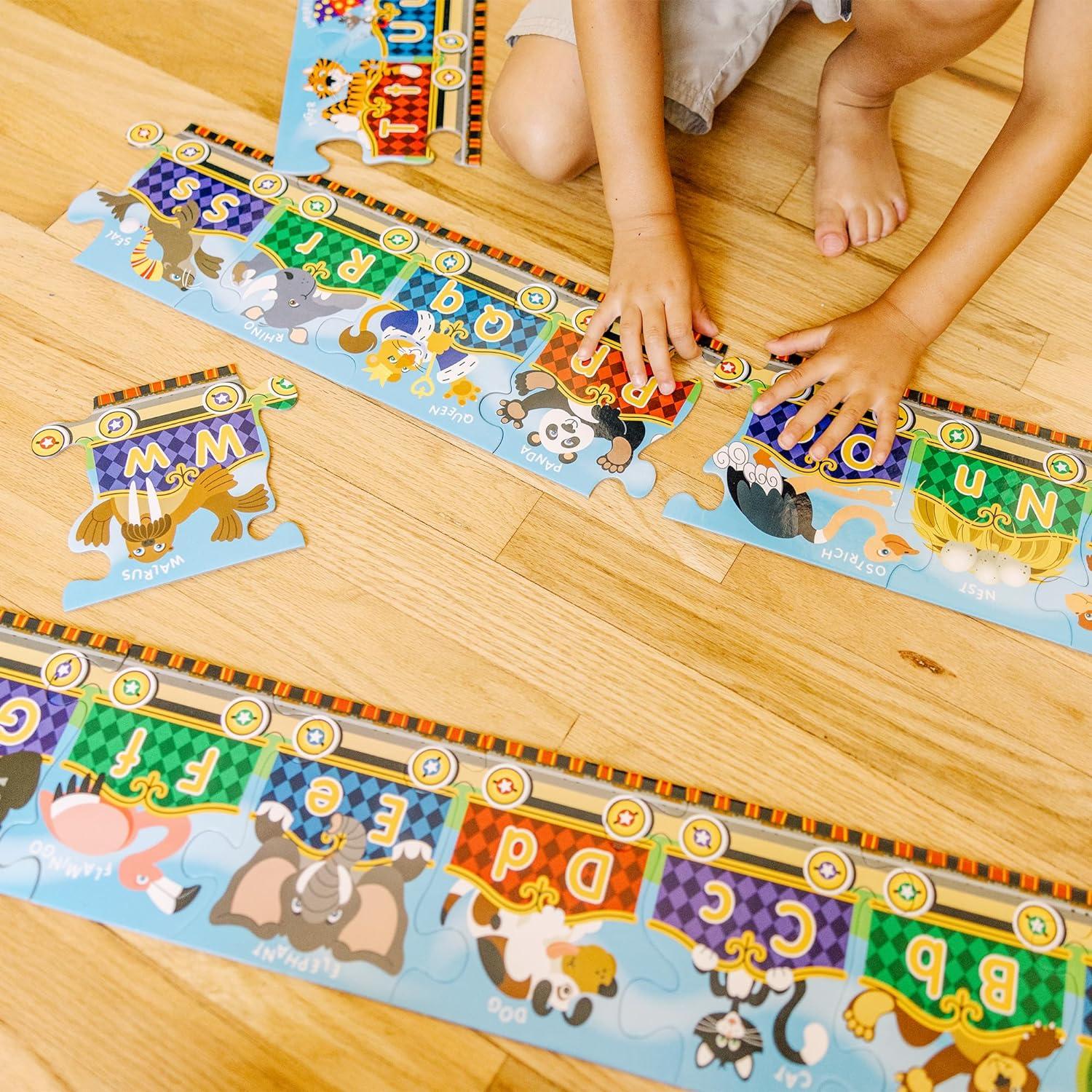 imageMelissa ampamp Doug Alphabet Express Jumbo Jigsaw Floor Puzzle 27 pcs 10 feet Long  FSC CertifiedAlphabet Express