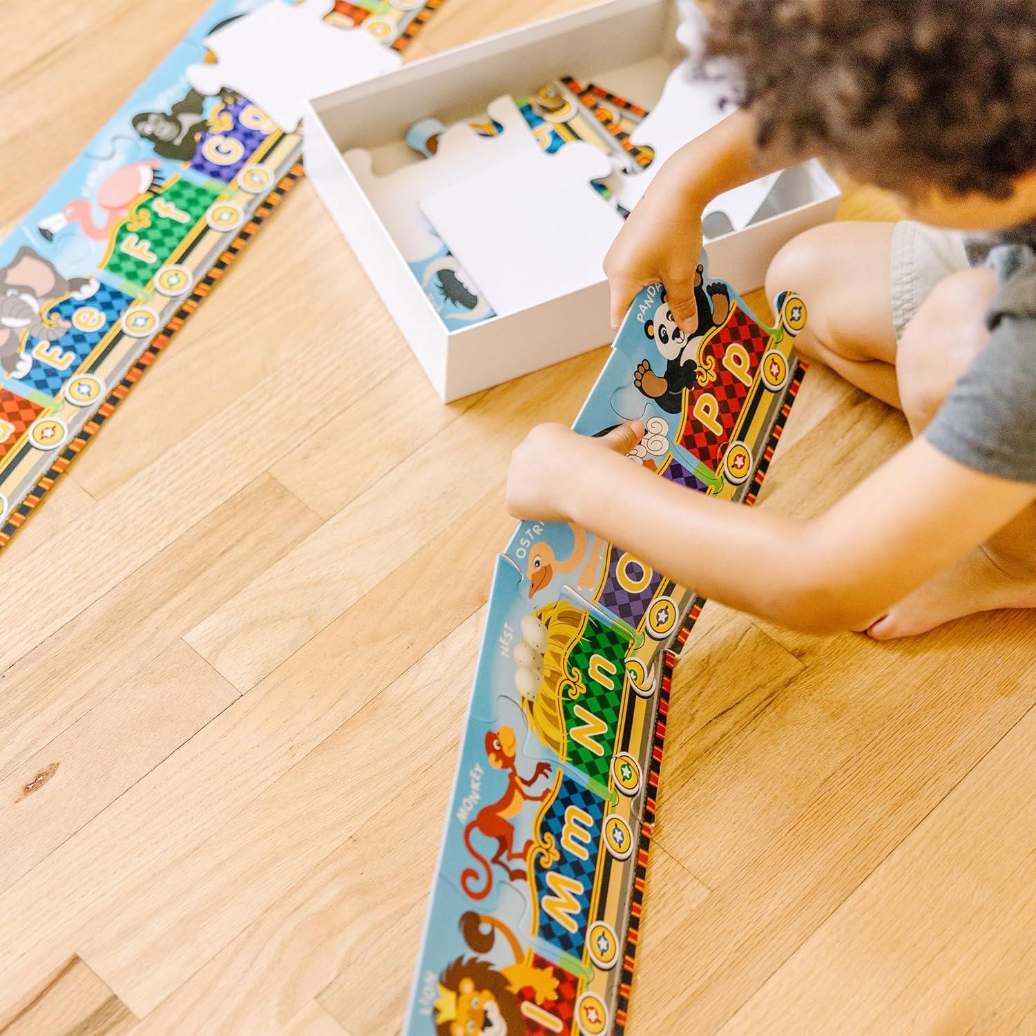imageMelissa ampamp Doug Alphabet Express Jumbo Jigsaw Floor Puzzle 27 pcs 10 feet Long  FSC CertifiedAlphabet Express