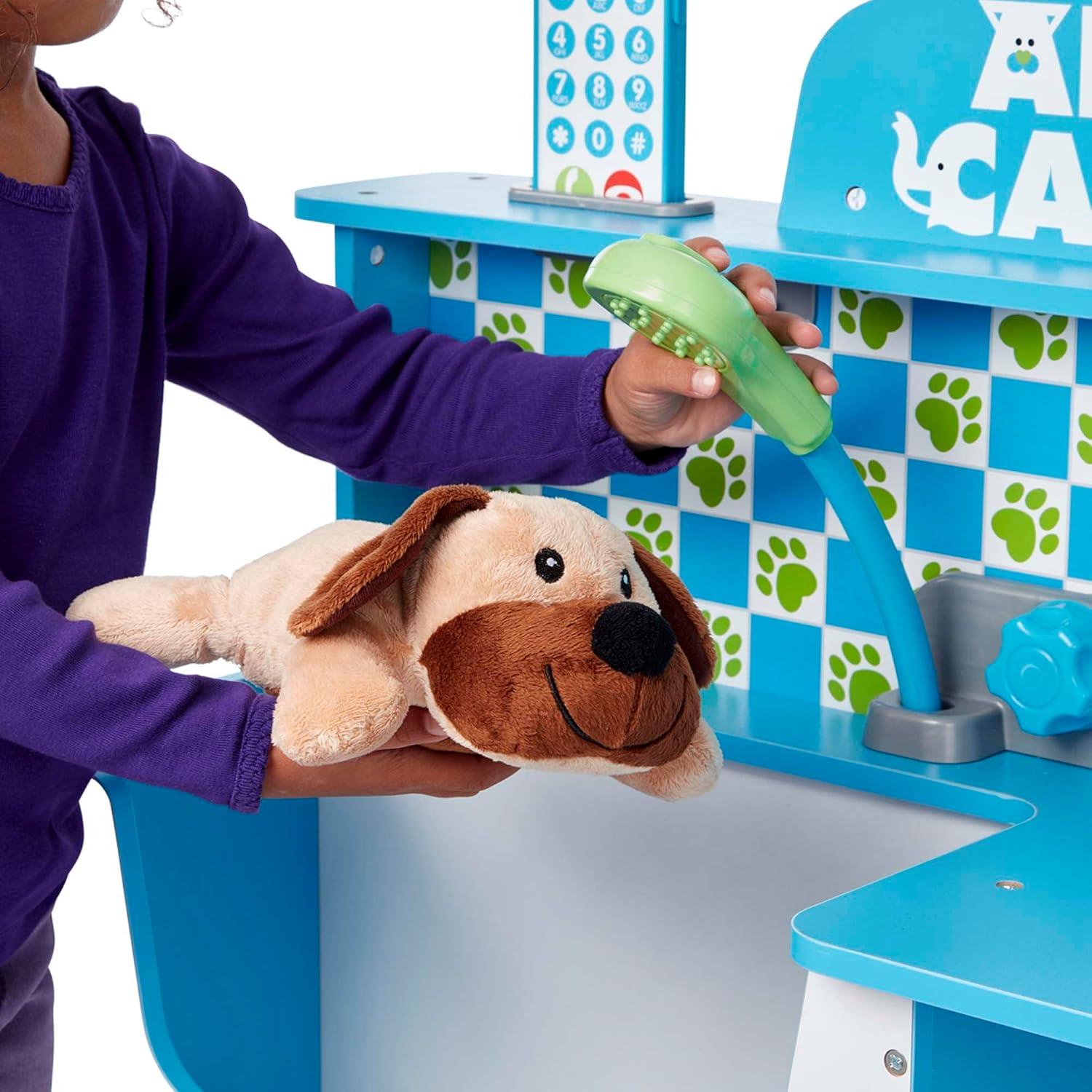 imageMelissa ampamp Doug Animal Care Veterinarian and Groomer Wooden Activity Center for Plush Stuffed Pets Not IncludedTraditional