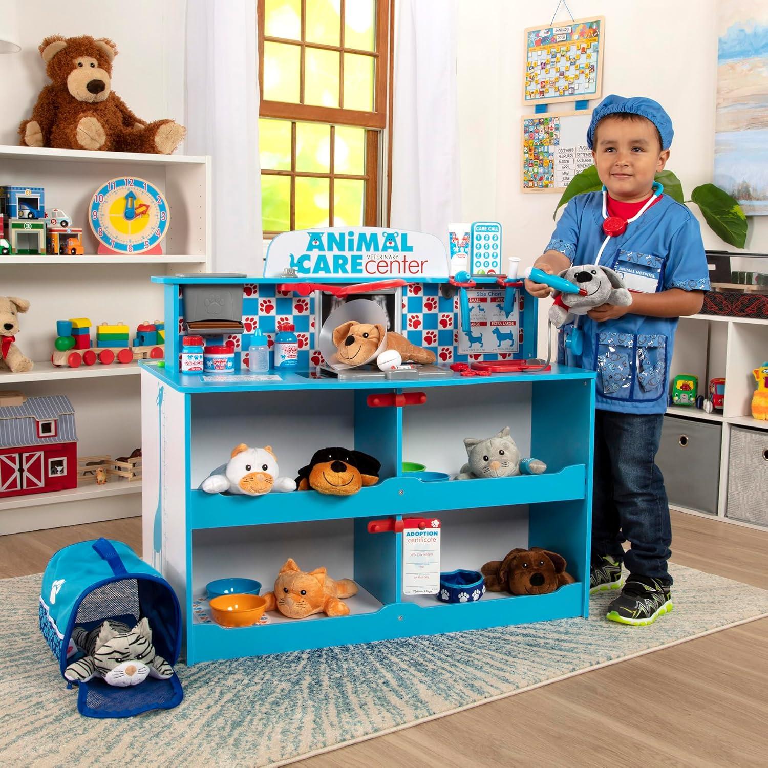 imageMelissa ampamp Doug Animal Care Veterinarian and Groomer Wooden Activity Center for Plush Stuffed Pets Not IncludedTraditional