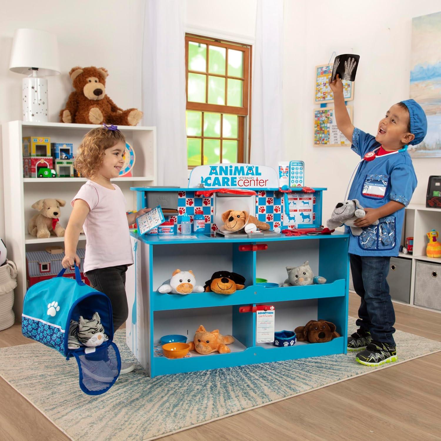 imageMelissa ampamp Doug Animal Care Veterinarian and Groomer Wooden Activity Center for Plush Stuffed Pets Not IncludedTraditional