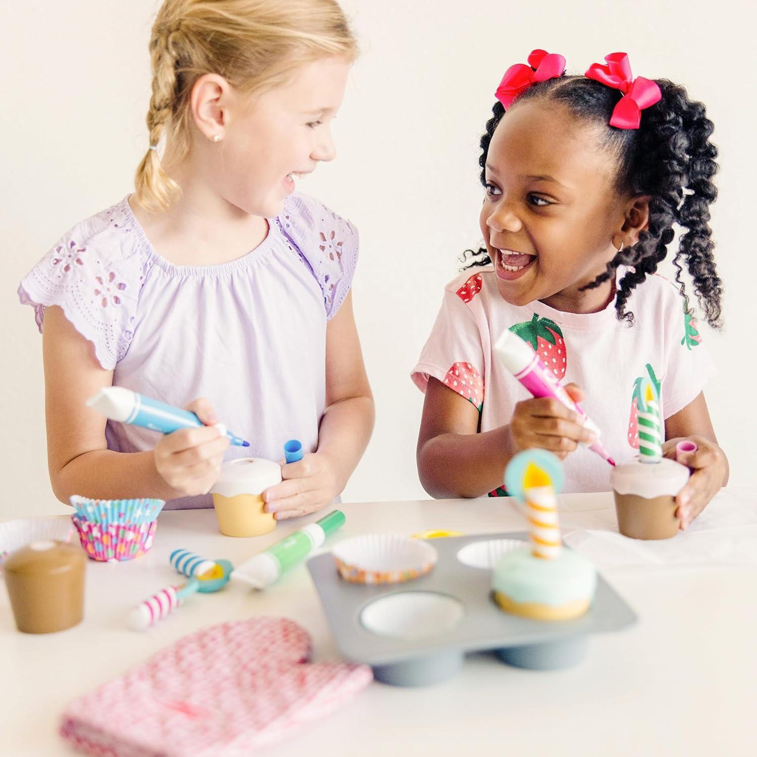imageMelissa ampamp Doug Bake ampamp Decorate Wooden Cupcake Kit with Play Food Toppings ampamp Play Kitchen Accessories Preschool Learning Toys for Girls ampamp Boys 3English Only