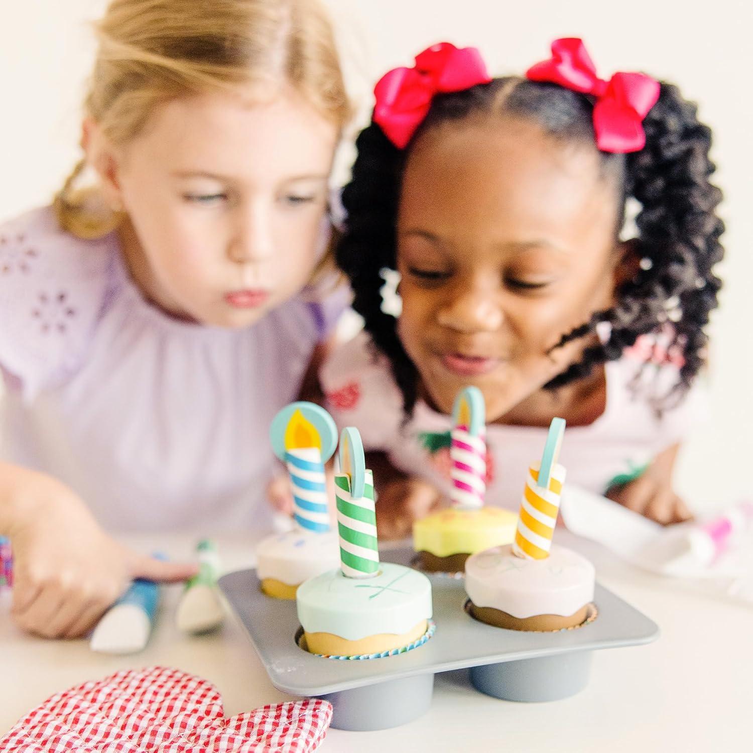 imageMelissa ampamp Doug Bake ampamp Decorate Wooden Cupcake Kit with Play Food Toppings ampamp Play Kitchen Accessories Preschool Learning Toys for Girls ampamp Boys 3English Only