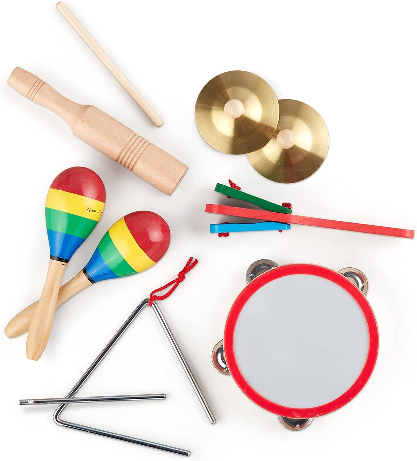 imageMelissa ampamp Doug BandinaBox Clap Clang Tap  10Piece Musical Instrument SetEnglish Only