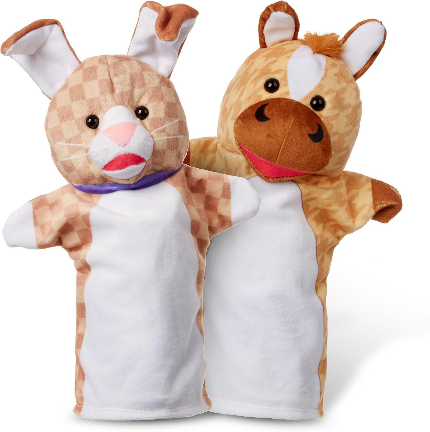 imageMelissa ampamp Doug Barn Buddies Hand Puppets Set of 6 Cow Sheep Horse Duck Chicken PigPet Buddies
