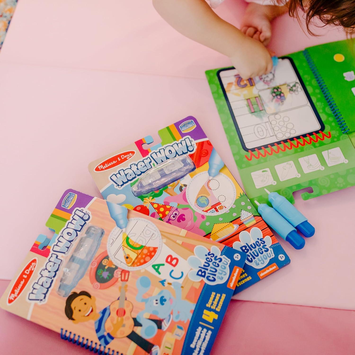 imageMelissa ampamp Doug Blues Clues ampamp You Water Wow 3Pack  Alphabet Counting Shapes Water Reveal Travel Activity Pads