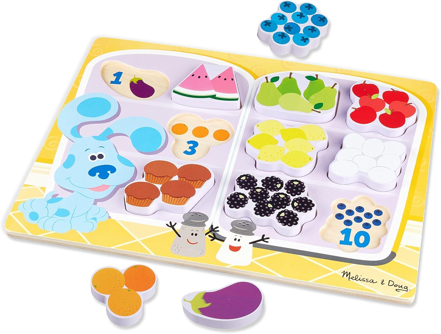 imageMelissa ampamp Doug Blues Clues ampamp You Wooden Chunky Puzzle  Fridge Food 10 Pieces