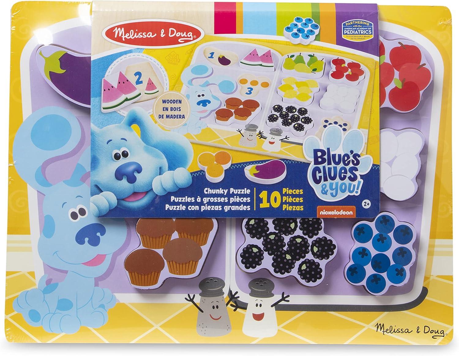 imageMelissa ampamp Doug Blues Clues ampamp You Wooden Chunky Puzzle  Fridge Food 10 Pieces
