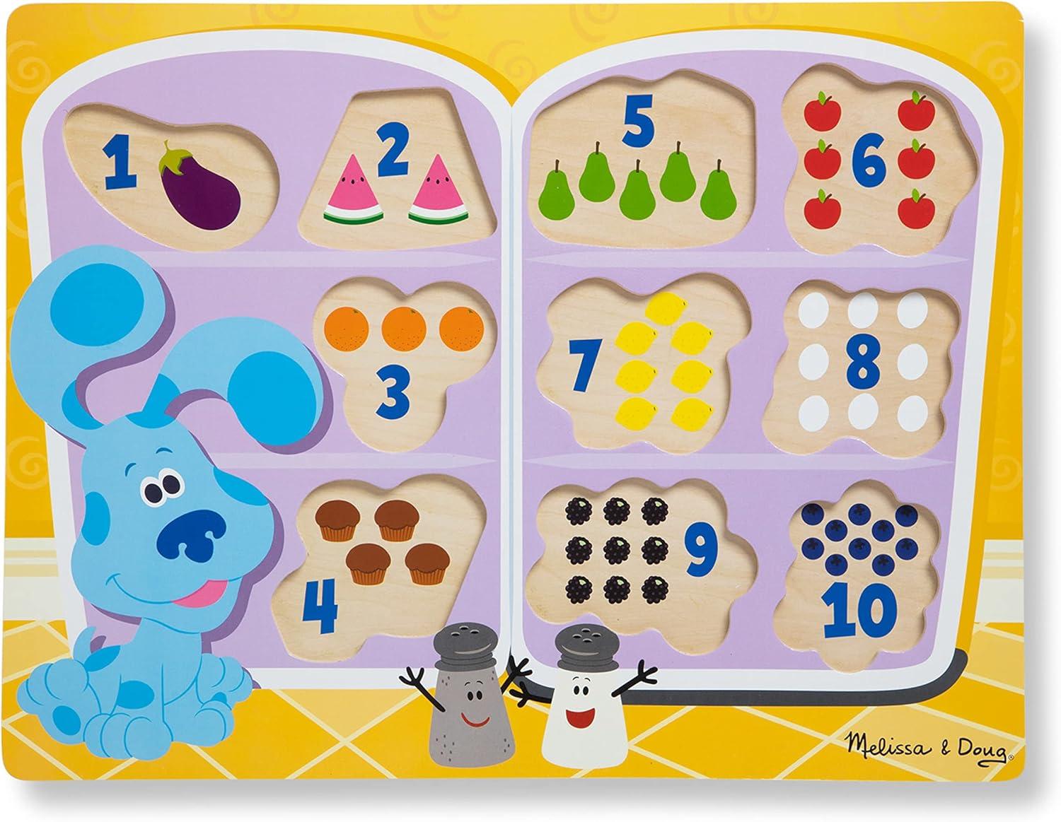 imageMelissa ampamp Doug Blues Clues ampamp You Wooden Chunky Puzzle  Fridge Food 10 Pieces