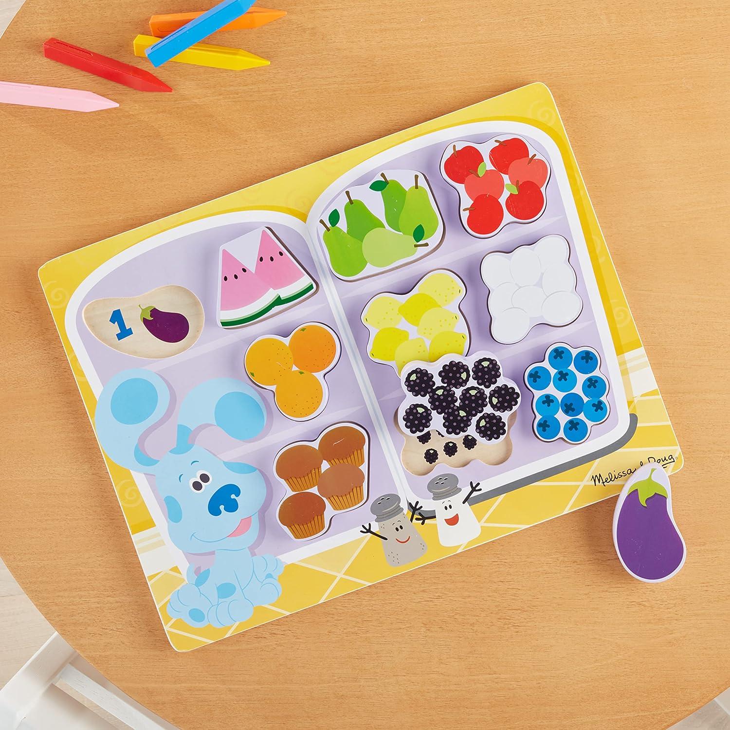 imageMelissa ampamp Doug Blues Clues ampamp You Wooden Chunky Puzzle  Fridge Food 10 Pieces