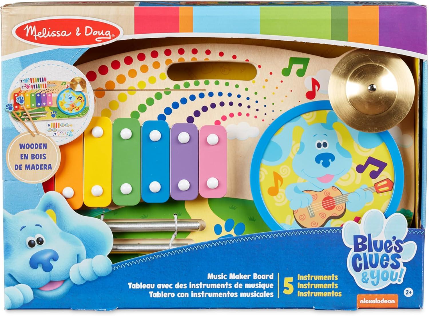 imageMelissa ampamp Doug Blues Clues ampamp You Wooden Music Maker Board 5 Instruments
