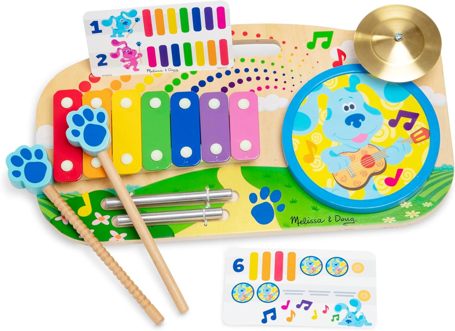 imageMelissa ampamp Doug Blues Clues ampamp You Wooden Music Maker Board 5 Instruments