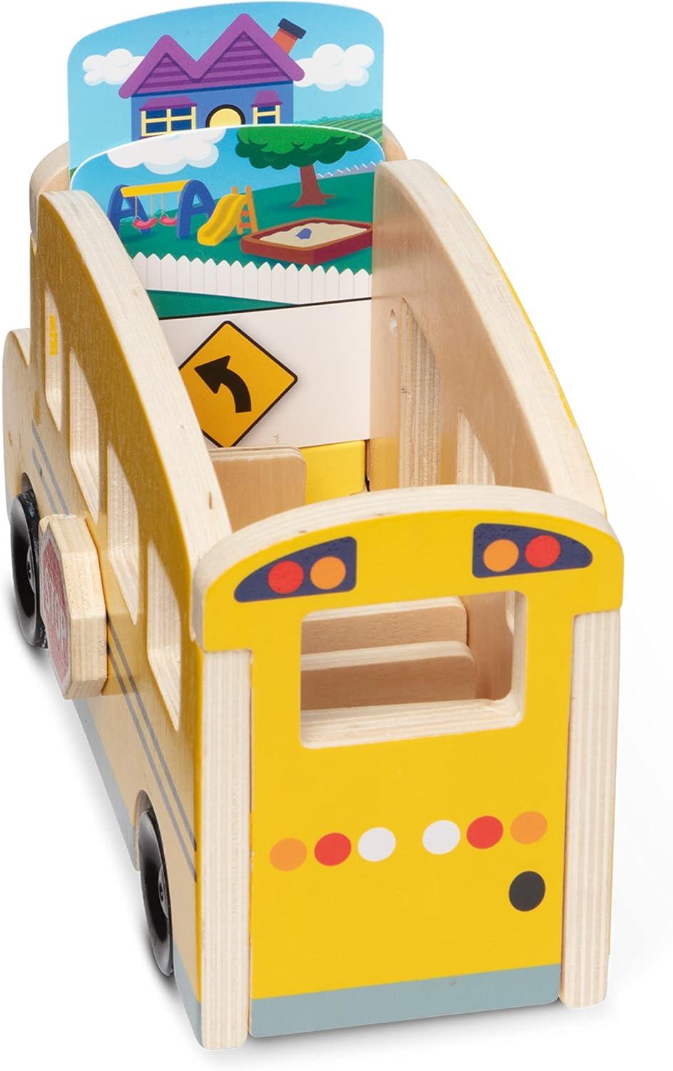 imageMelissa ampamp Doug Blues Clues ampamp You Wooden PullBack School Bus 9 Pieces