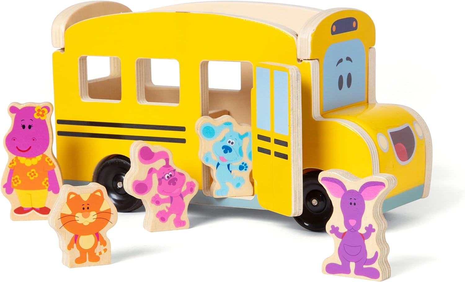 imageMelissa ampamp Doug Blues Clues ampamp You Wooden PullBack School Bus 9 Pieces