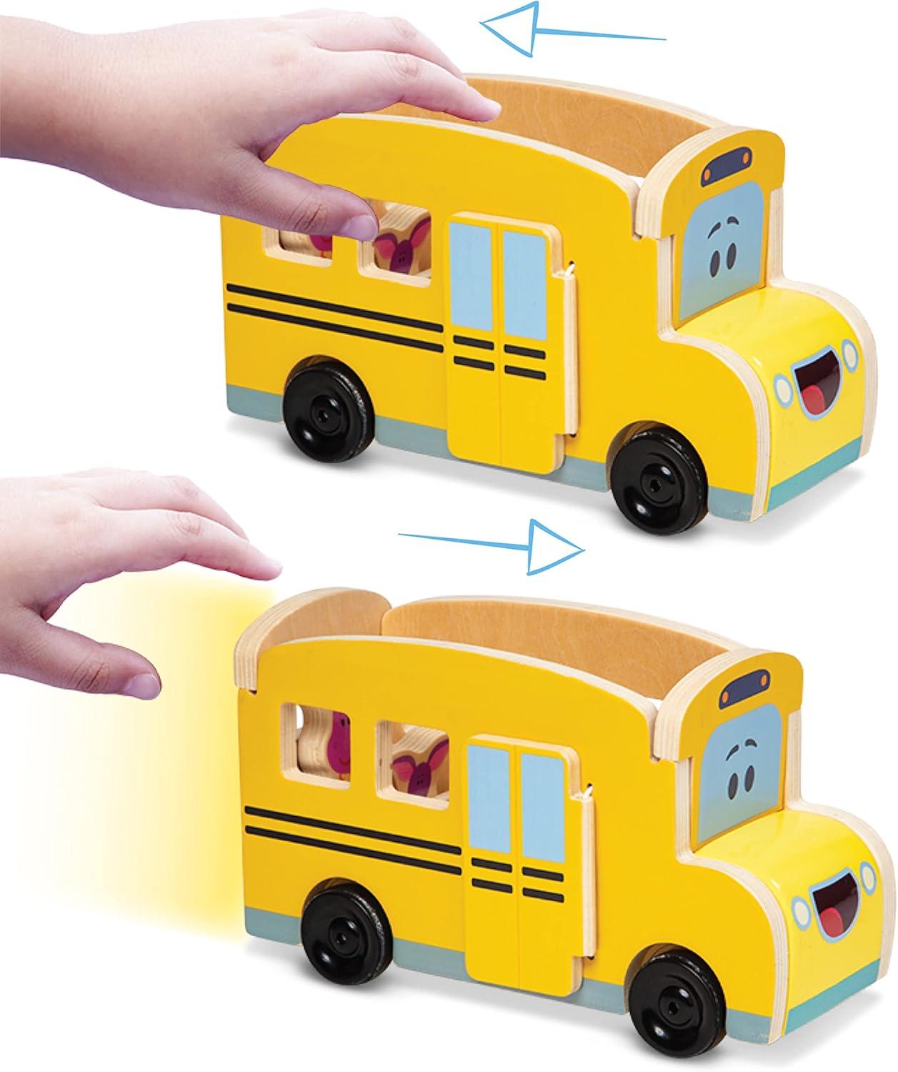 imageMelissa ampamp Doug Blues Clues ampamp You Wooden PullBack School Bus 9 Pieces