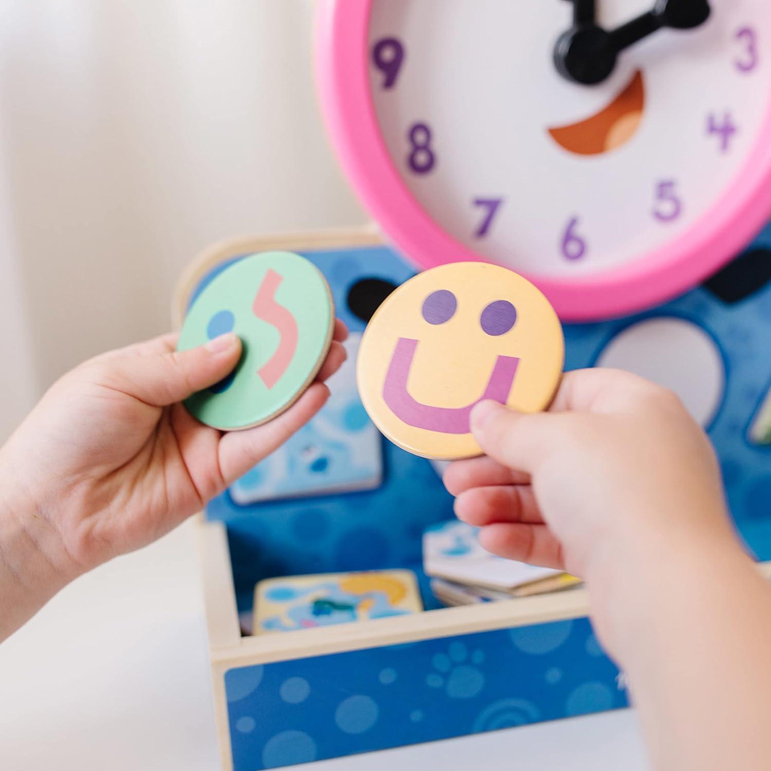 imageMelissa ampamp Doug Blues Clues ampamp You Wooden Tickety Tock Magnetic Clock 31 Pieces