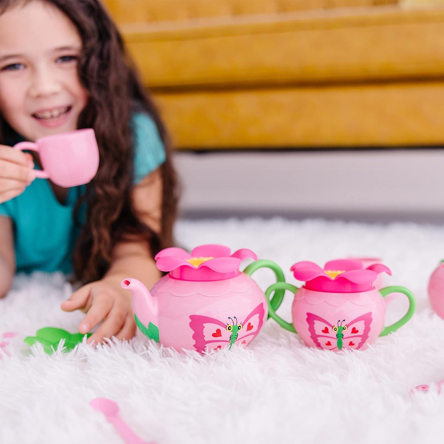 imageMelissa ampamp Doug Butterfly Tea Set 15 pcs  Play Food Accessories