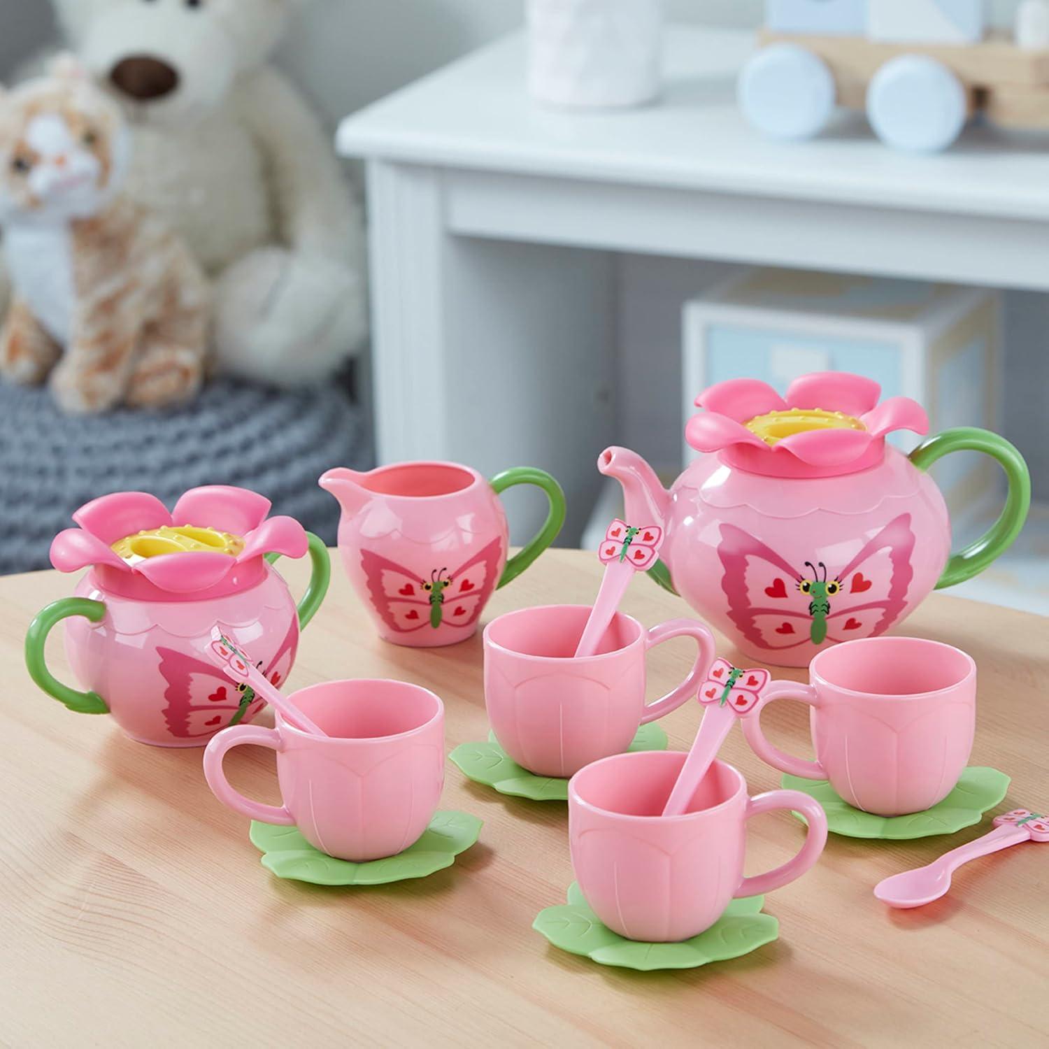 imageMelissa ampamp Doug Butterfly Tea Set 15 pcs  Play Food Accessories