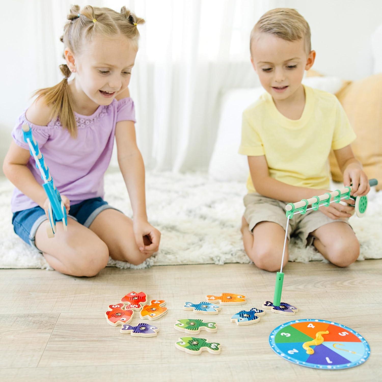 imageMelissa ampamp Doug Catch ampamp Count Wooden Fishing Game With 2 Magnetic RodsFrustrationFree Packaging