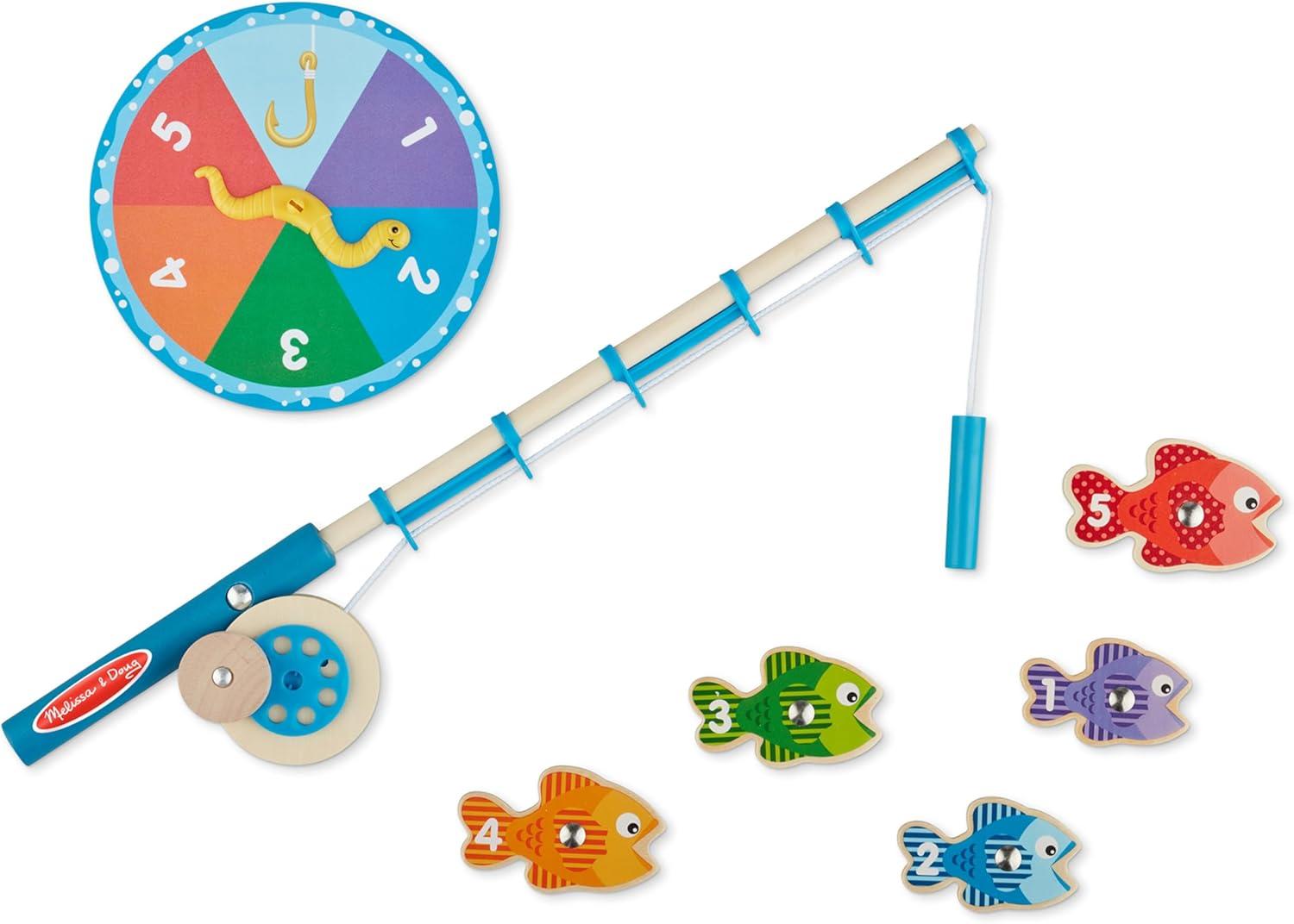imageMelissa ampamp Doug Catch ampamp Count Wooden Fishing Game With 2 Magnetic RodsFrustrationFree Packaging