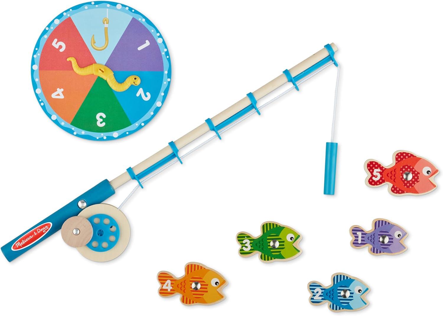 imageMelissa ampamp Doug Catch ampamp Count Wooden Fishing Game with 2 Magnetic RodsStandard Packaging