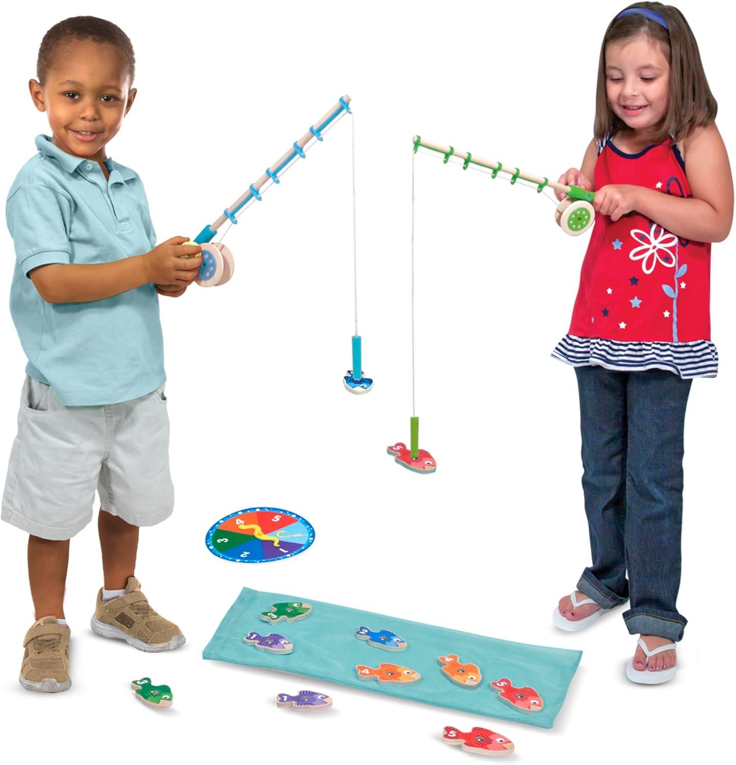 imageMelissa ampamp Doug Catch ampamp Count Wooden Fishing Game with 2 Magnetic RodsStandard Packaging