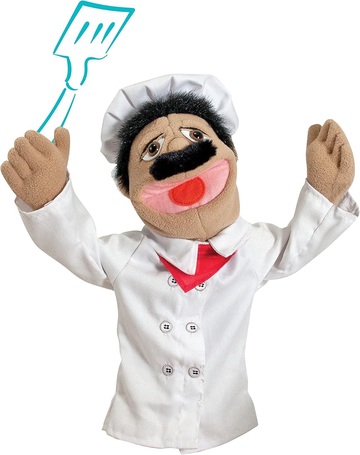 imageMelissa ampamp Doug Chef Puppet Al Dente with Detachable Wooden Rod Pretend Play Chef Puppet PepeChef Puppet